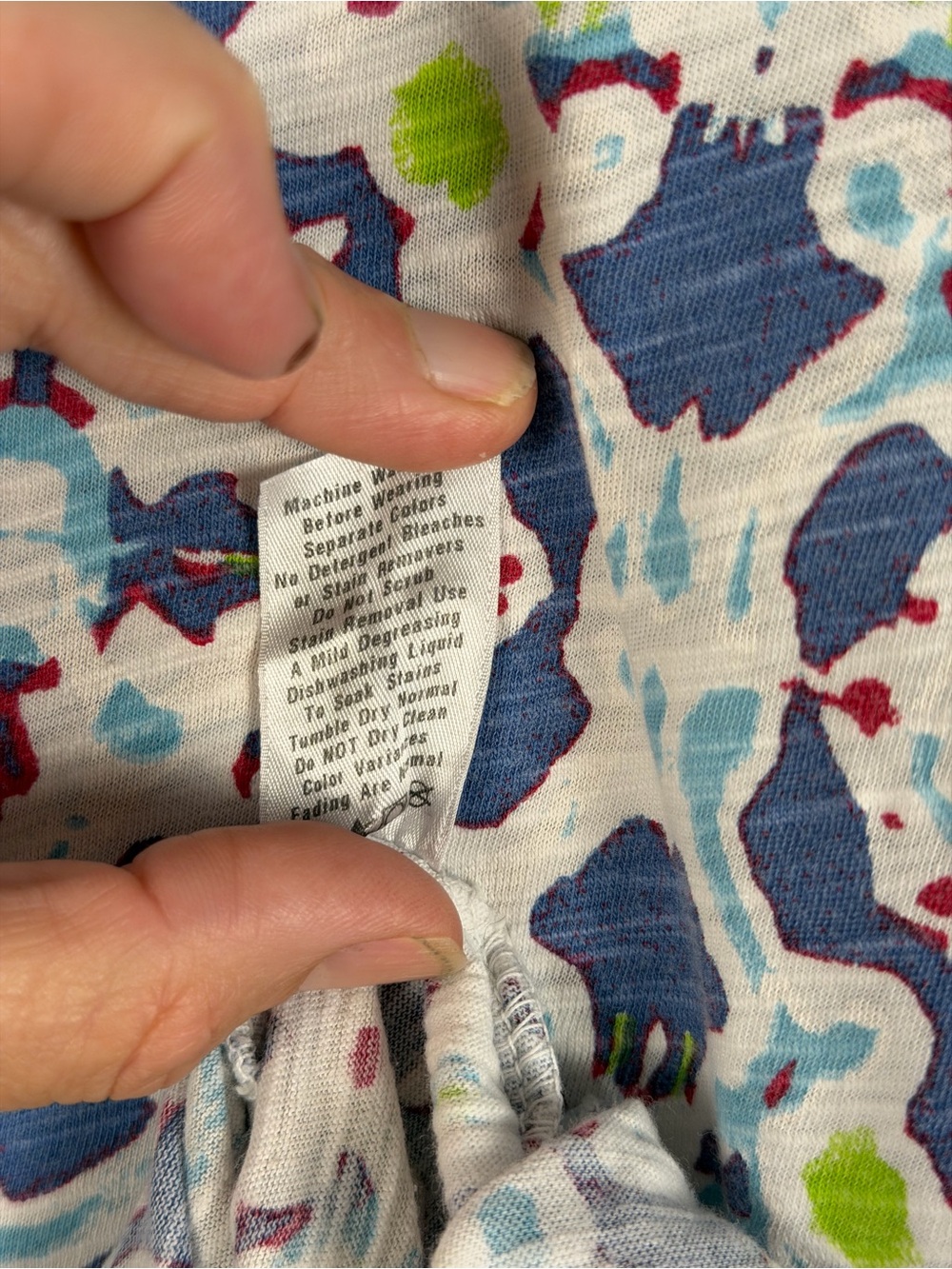 fresh produce Pink Script Label Floral Top - Blue, Green & Pink - Picture 7 of 7